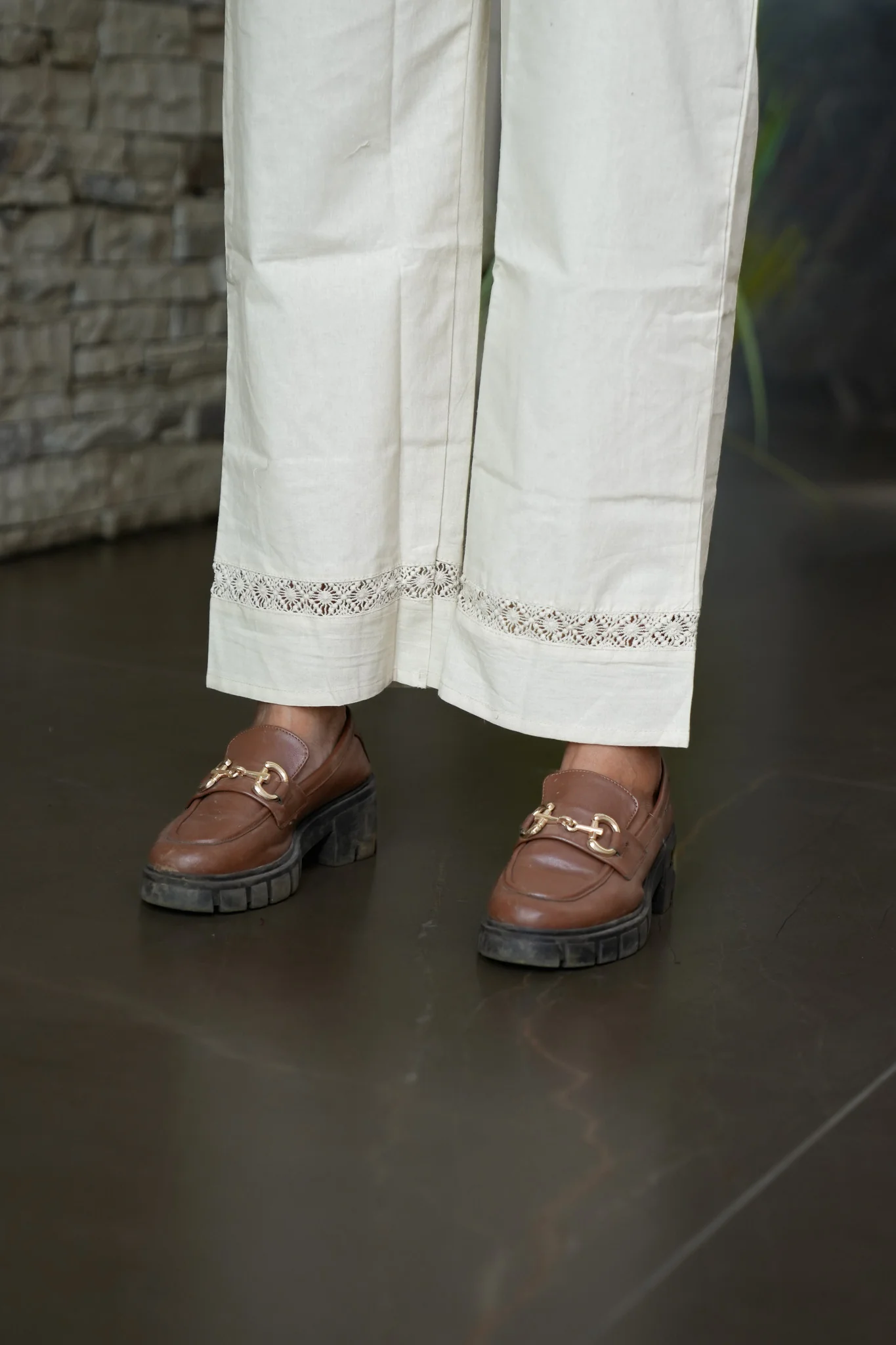 Cotton laced pants with tie - Image 20
