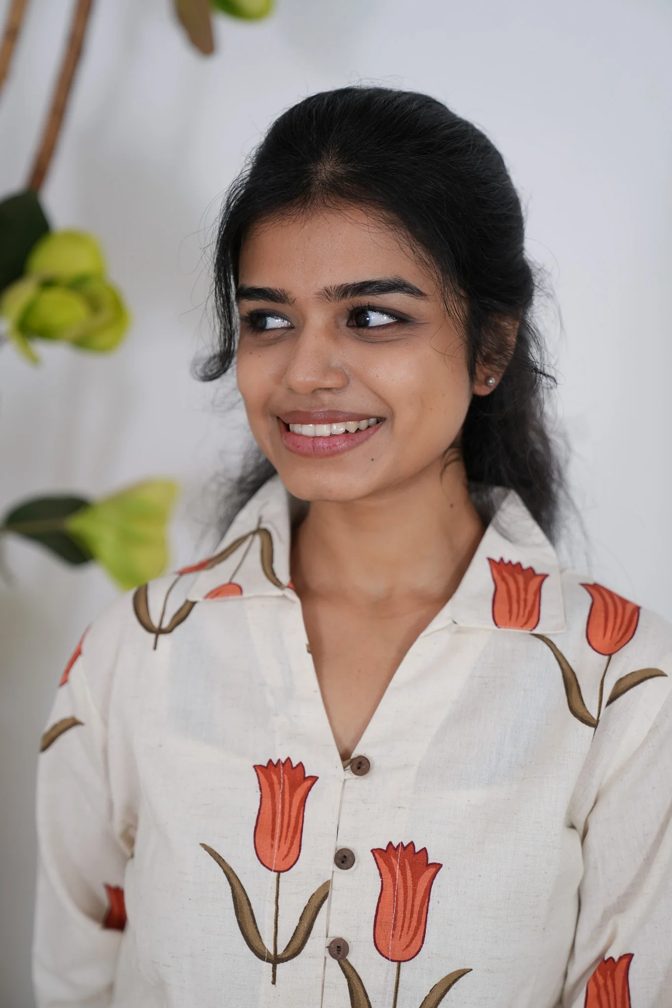 Tangerine tulip cotton shirt - Image 4