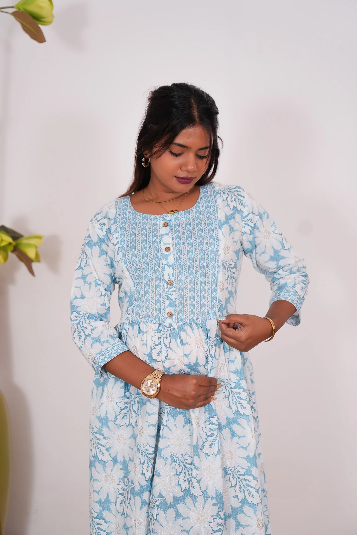 Sky blue maternity nursing wear - Image 3