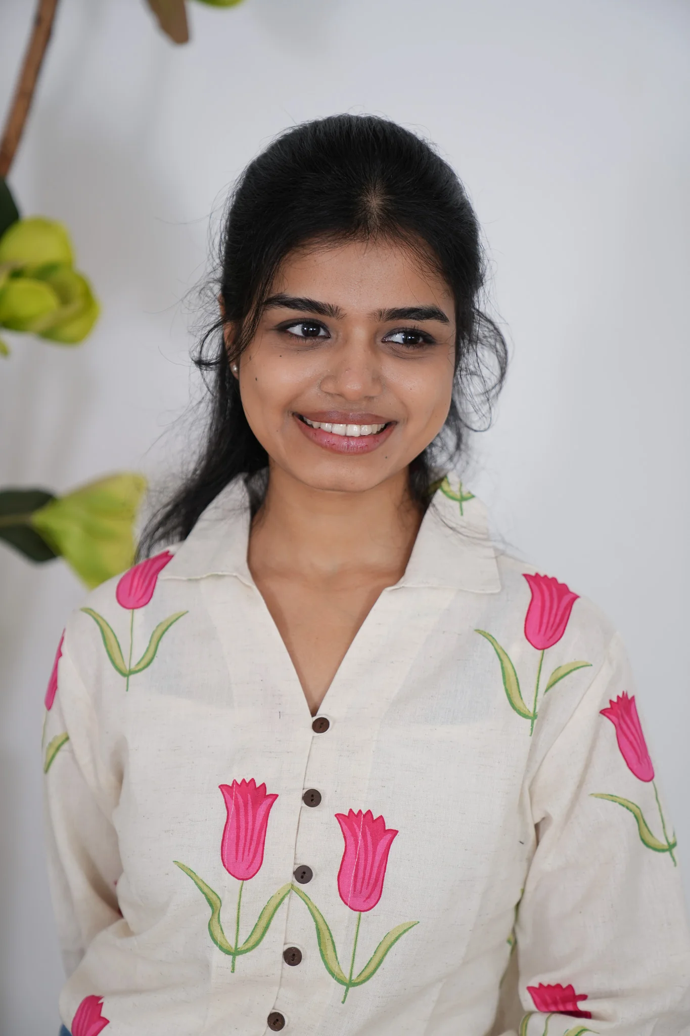 Pink tulip cotton shirt - Image 6
