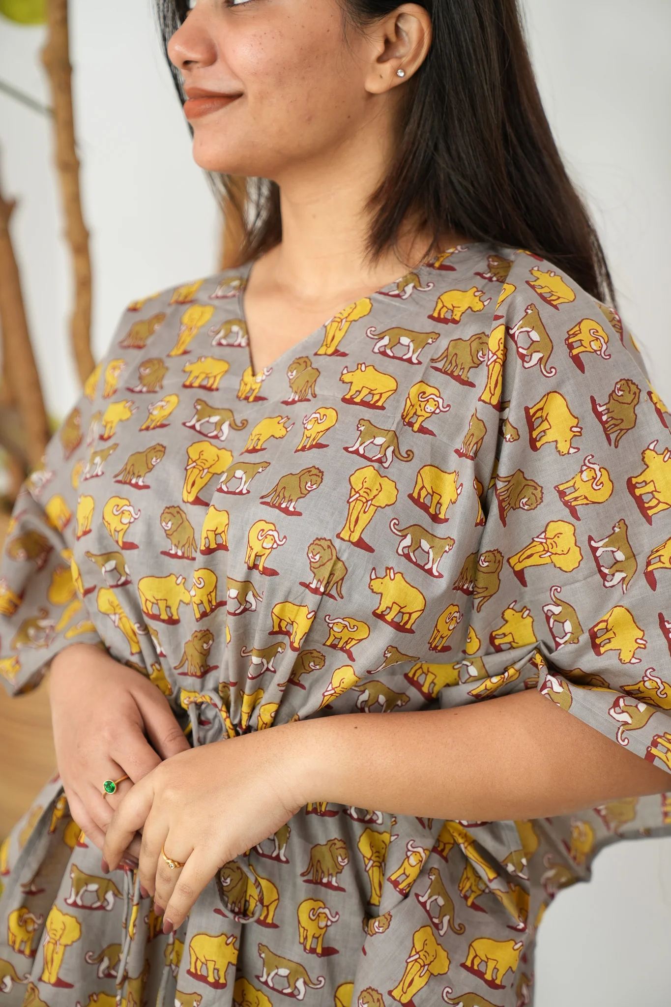 Wildlife cotton kaftan comfies - Image 3