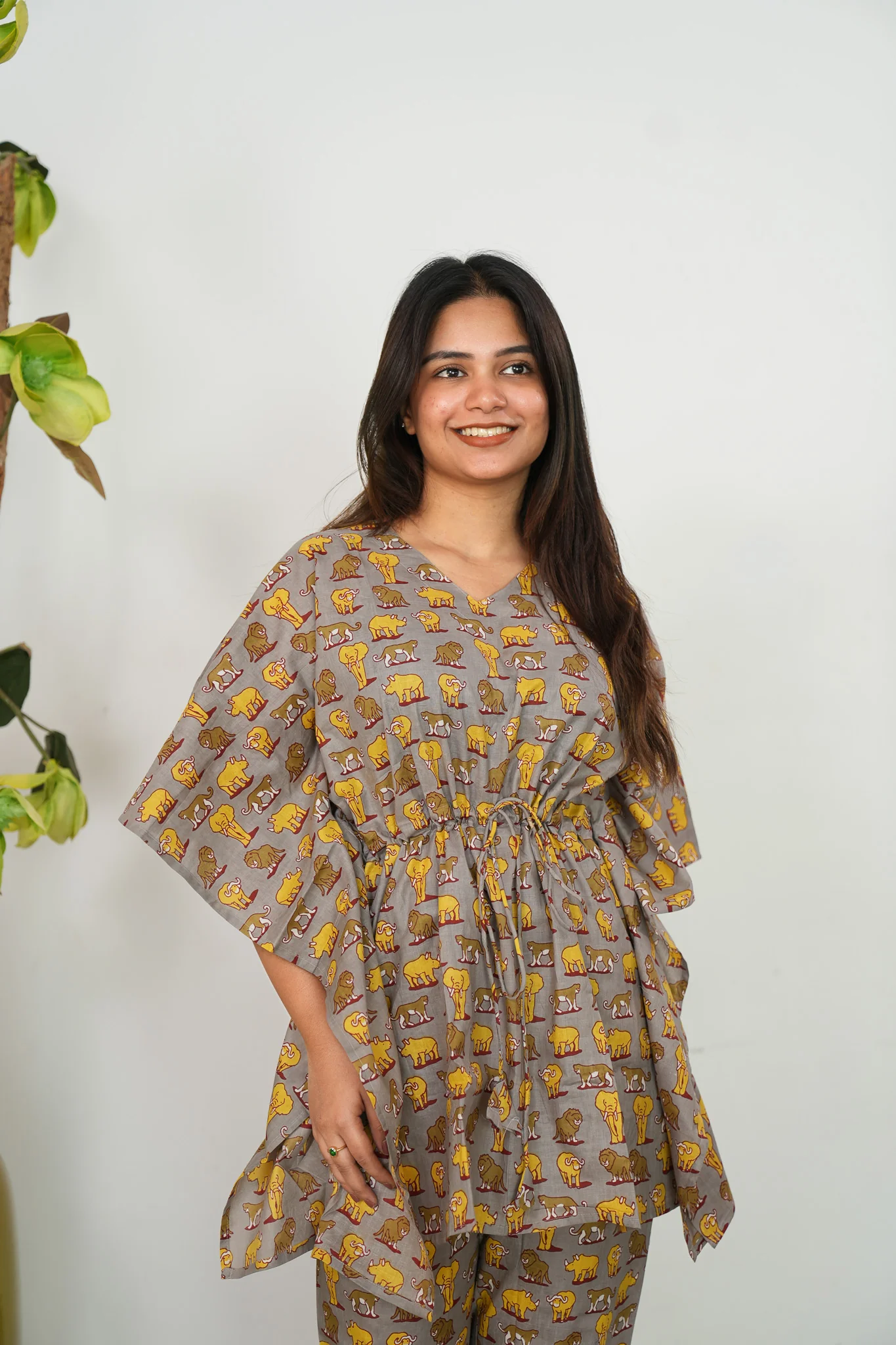 Wildlife cotton kaftan comfies - Image 4